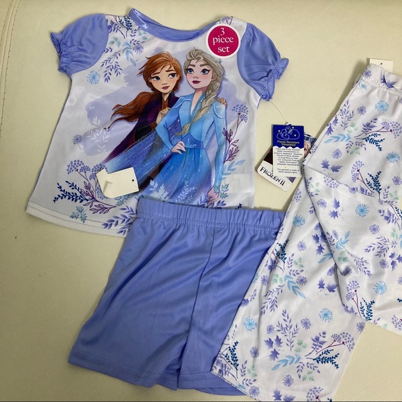 Disney Frozen Elsa Anna Cute 3pc Pajama Set - Picture 2 of 5